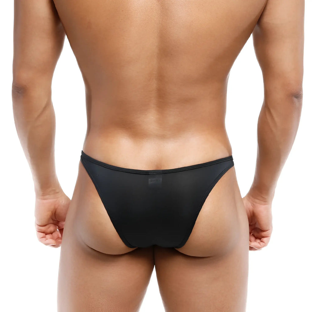 MetroMaleWear Fria bikini detachable black mesh briefs with sleek form-fitting design for comfortable wear