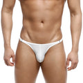 Metro male wear fria thong detachable white sleek form-fitting smooth material with metallic silver clasps sides