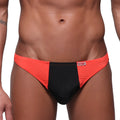MetroMaleWear fun g coral 6202-14 orange and black two-tone briefs with a red brand tag on the waistband