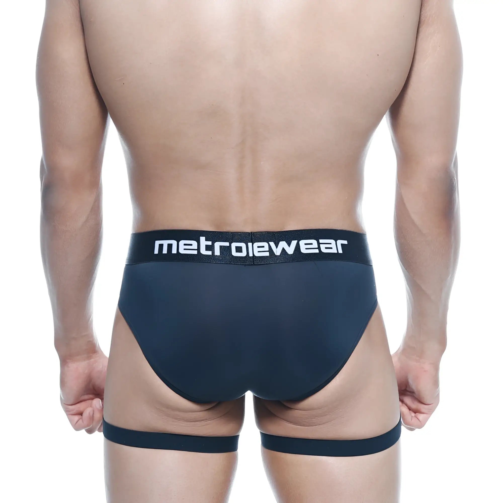 MetroMaleWear garter hip brief black 5103-21 featuring snug fit and elastic waistband in black metrowear fabric