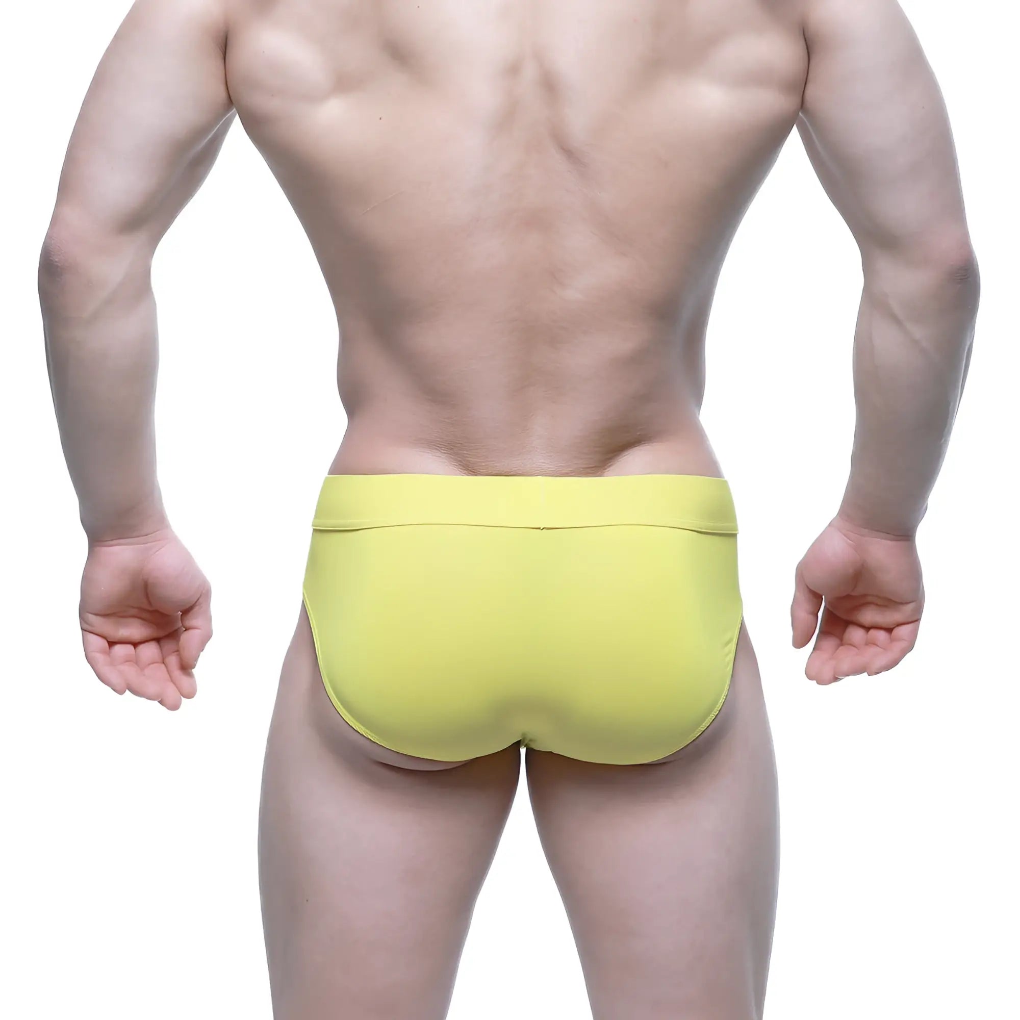 Bright yellow metroMalewear girasol brief 5203-15 with smooth, form-fitting fabric for comfortable wear