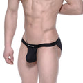 Black mesh jockstrap with solid waistband featuring nerowear logo from metromalewear grabit bikini 3105-70
