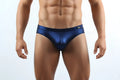 MetroMalewear grava bikini 5103-85 shiny navy blue metallic briefs with sleek form-fitting design