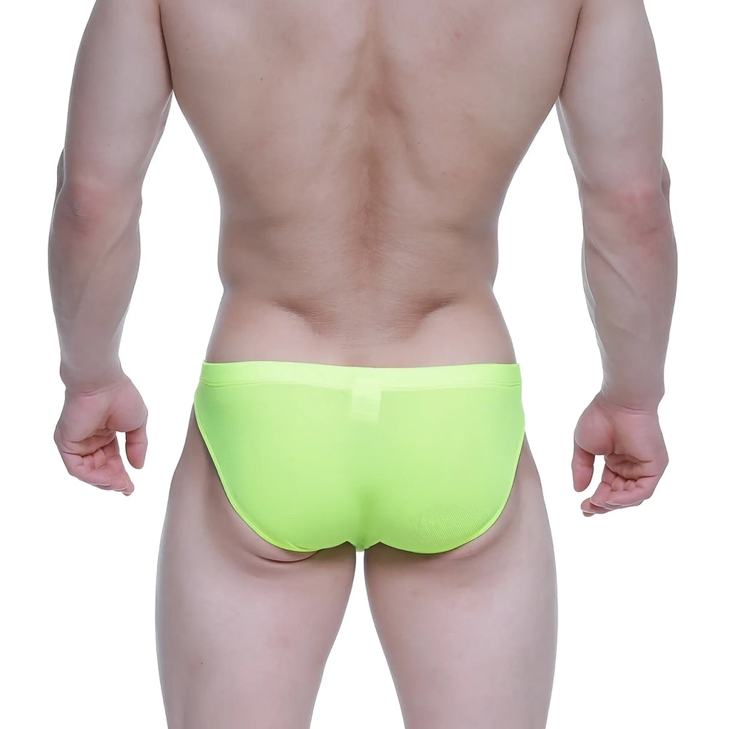 Metro male wear green light bikini 5103-m08 bright neon green mesh swim trunks for men