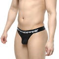 Black mesh briefs with branded waistband from metromalewear grid mesh thong black 2912-35 product image