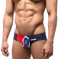 Navy blue red and royal blue swim trunks with white drawstring and annu branding metroMalewear harbour swim bikini 4917-29