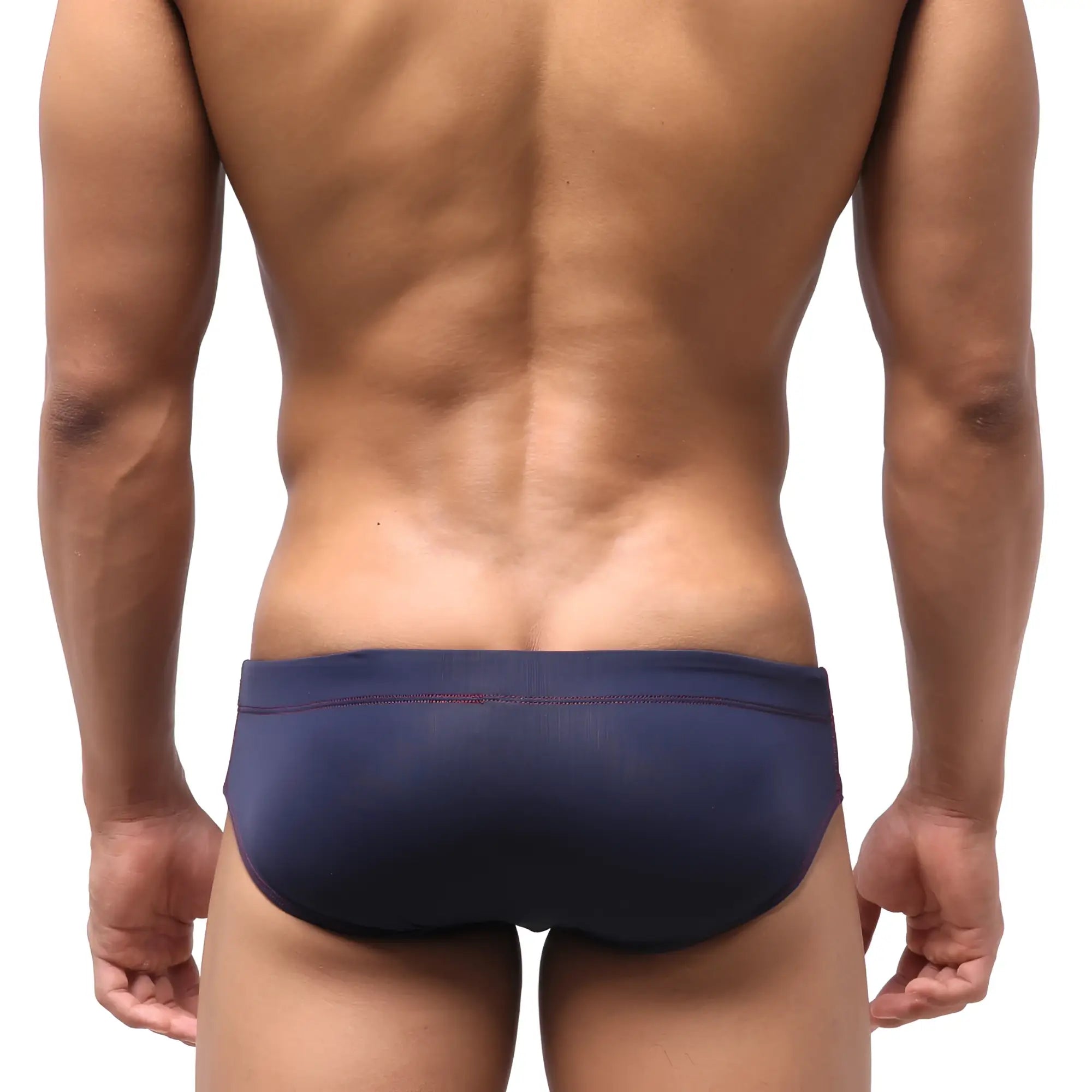 Navy blue MetroMaleWear Harbour swim bikini 4917-29 with subtle textured finish and matching waistband stitching