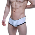 White metro malewear havana short boxer briefs with black trim and subtle logo waistband for comfortable wear