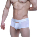 White men’s briefs metro male wear hincapie trunk with cutout design and elastic waistband in white 2129-00