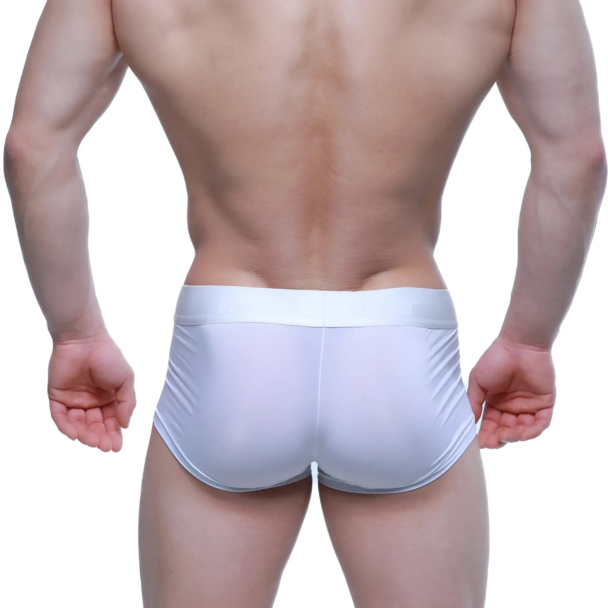 White MetroMaleWear Hincapie trunk briefs with smooth stretchy fabric and subtle elastic waistband for comfortable fit