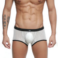 Metro malewear iberico trunk ivory white mesh briefs with black trim and padded crotch for support