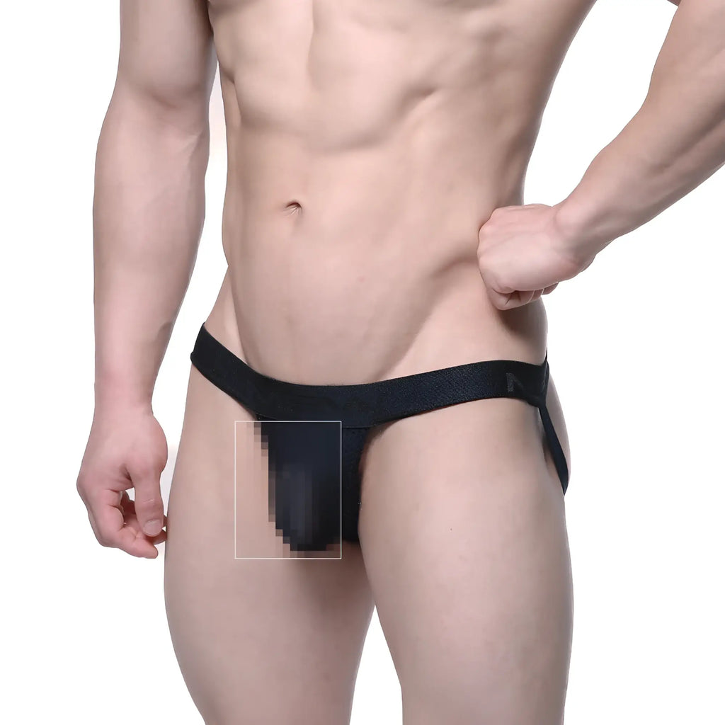 MetroMaleWear Infinito jock strap black 3001-74 with snug fit and reinforced waistband shown from the back side