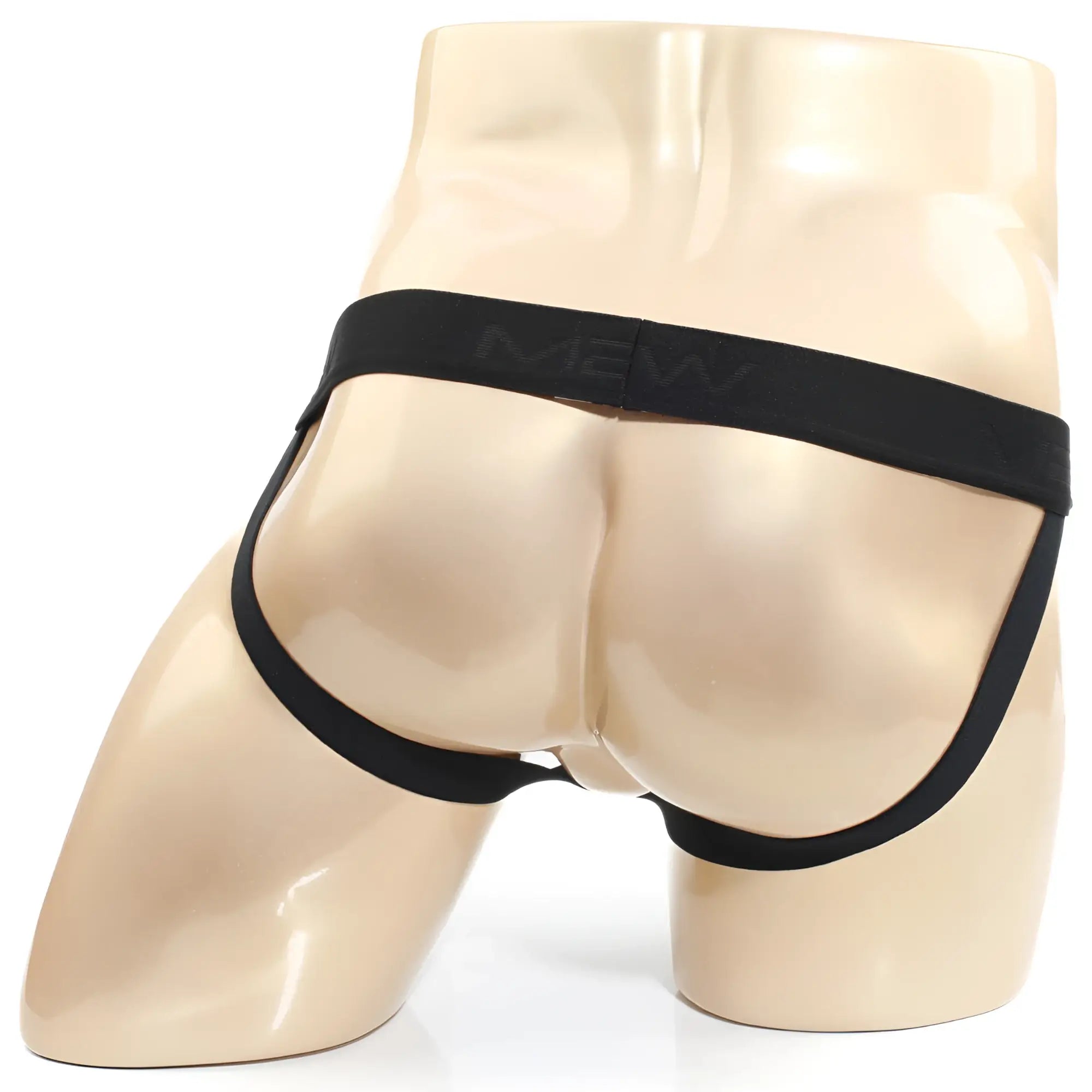 Black mew brand briefs with elastic waistband and sleek minimalist design from metromalewear infinito jock strap black 3001-74