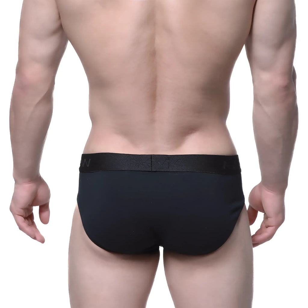 Black briefs MetroMaleWear Intenso 5006-19 with matching elastic waistband featuring subtle branding