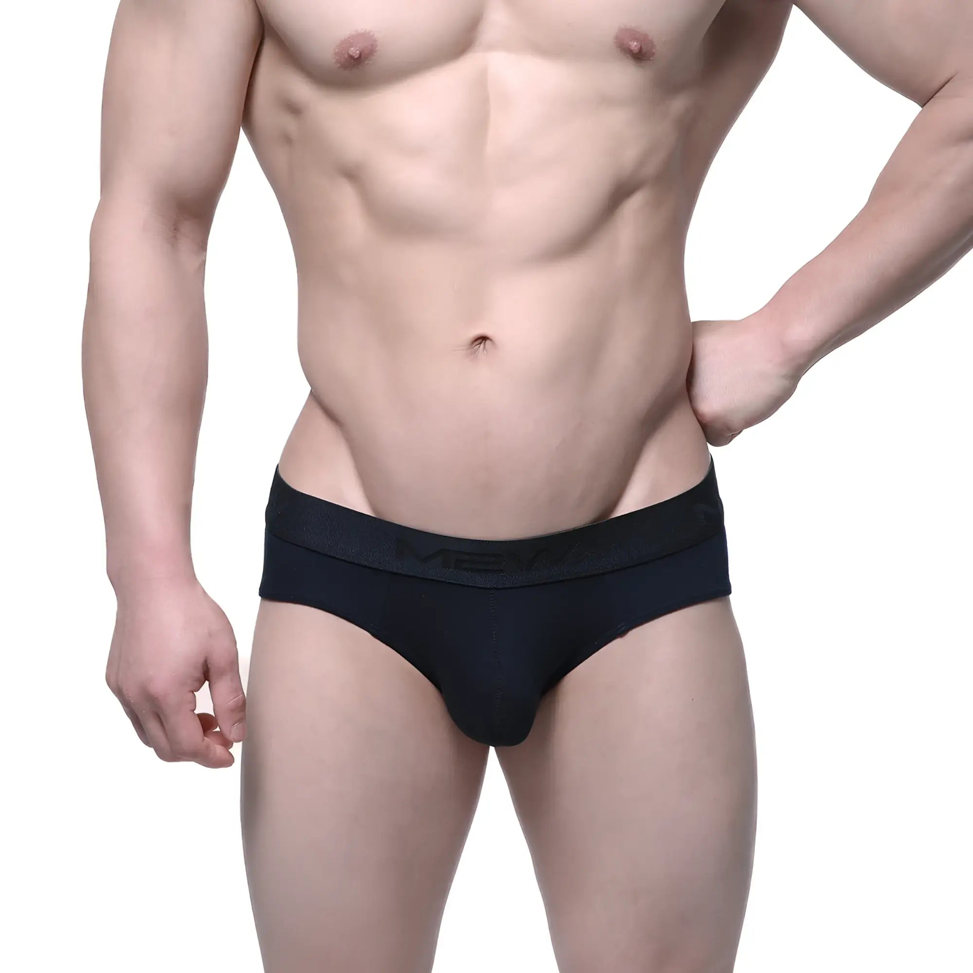 MetroMaleWear Intenso Brief Black 5006-19 black men’s briefs with subtle textured fabric and elastic waistband logo men