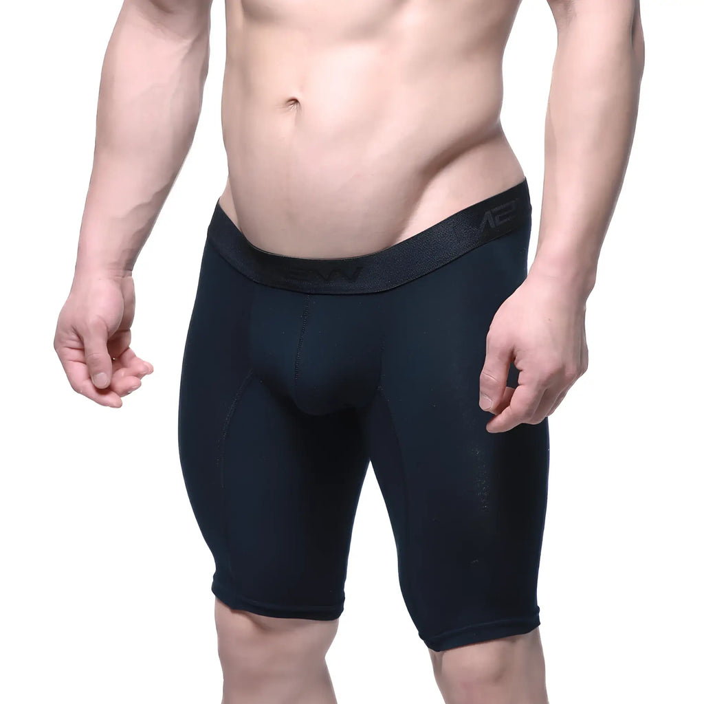 Black aeb brand metro malewear intenso cycle compression shorts with snug fit and elastic waistband 15 inch