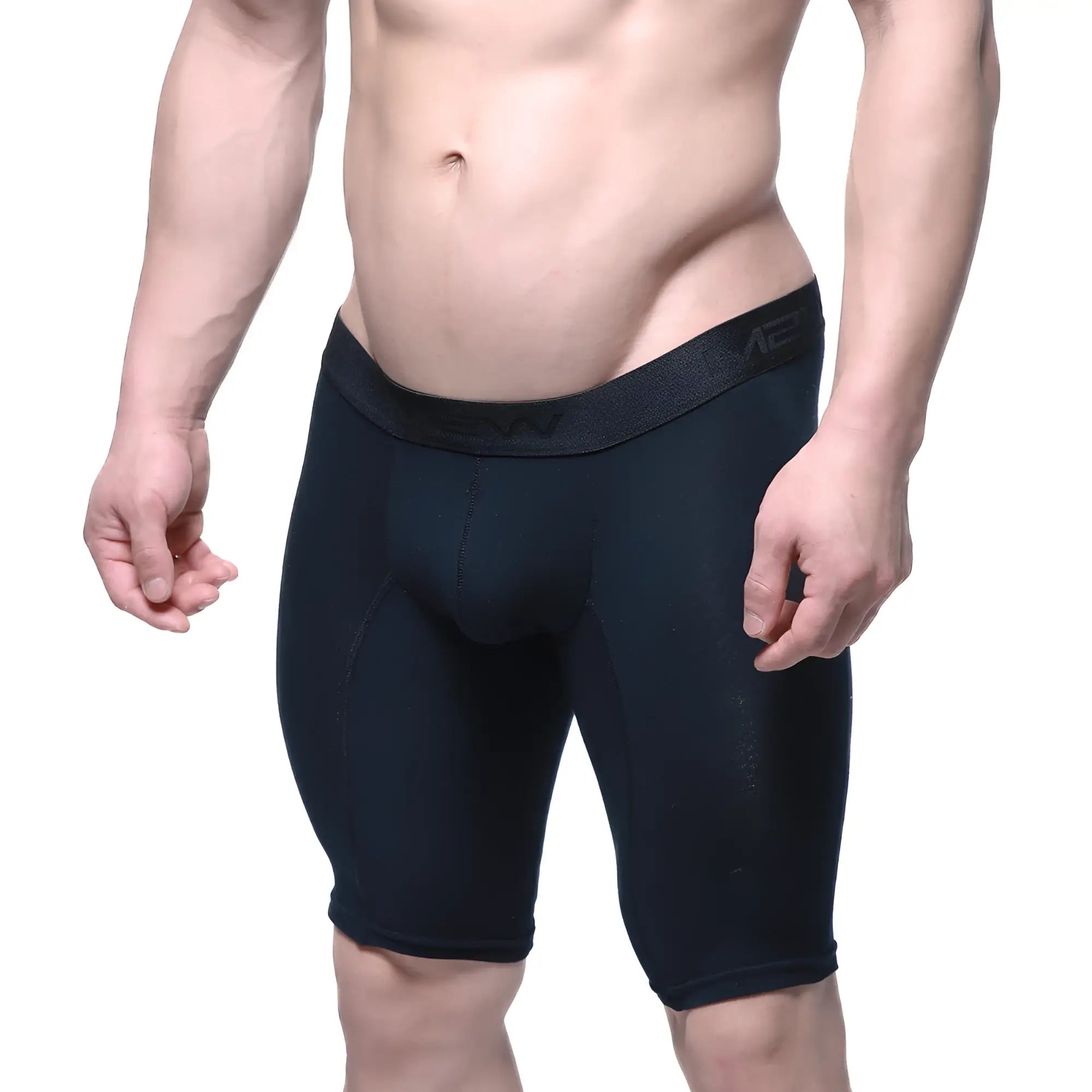 Black aeb brand metro malewear intenso cycle compression shorts with snug fit and elastic waistband 15 inch