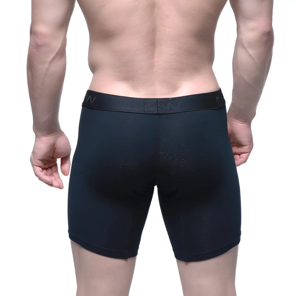Black athletic briefs metro male wear intenso mid boxer with snug fit elastic waistband and new brand logo