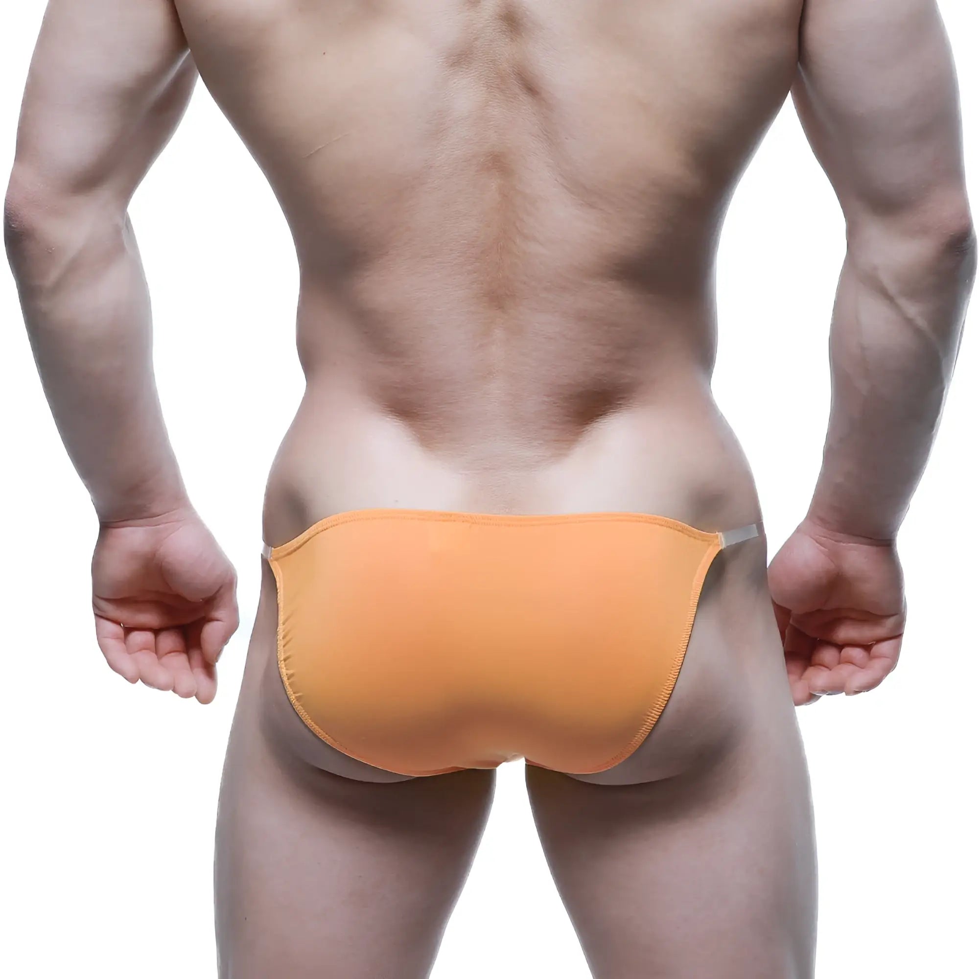 Orange athletic briefs metro male wear invisible bikini 3704-14 featuring smooth, form-fitting fabric and subtle elastic waistband