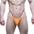Orange mesh briefs with a subtle logo on the front from metromalewear invisible bikini 3704-14 collection