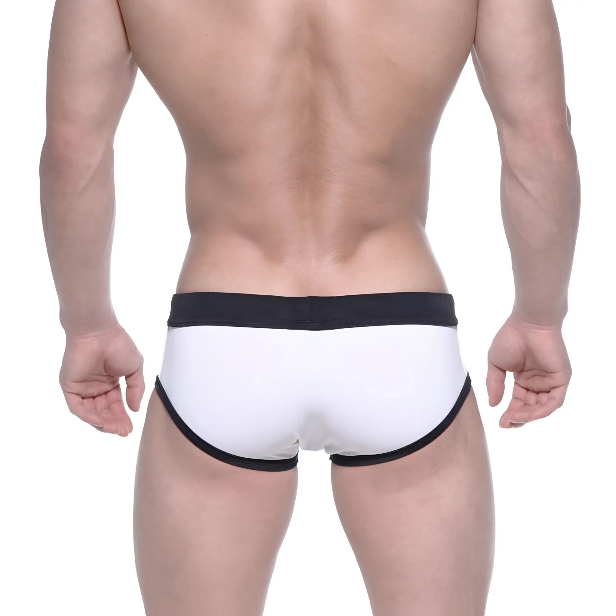 White briefs with black trim metroMalewear italy flag swim briefs 4960-40 designed for swimwear use
