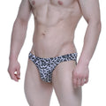 MetroMaleWear jaguar bikini 5103-M72 black and white leopard-print men’s briefs with snug form-fitting design