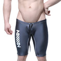 MetroMaleWear Jammer swim boxer charcoal 4904-11 dark gray sleek form-fitting trunks with white branding and stitching