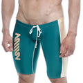 MetroMalewear jammer swim boxer green 4904-07 teal and cream swim trunks with white drawstring and side branding