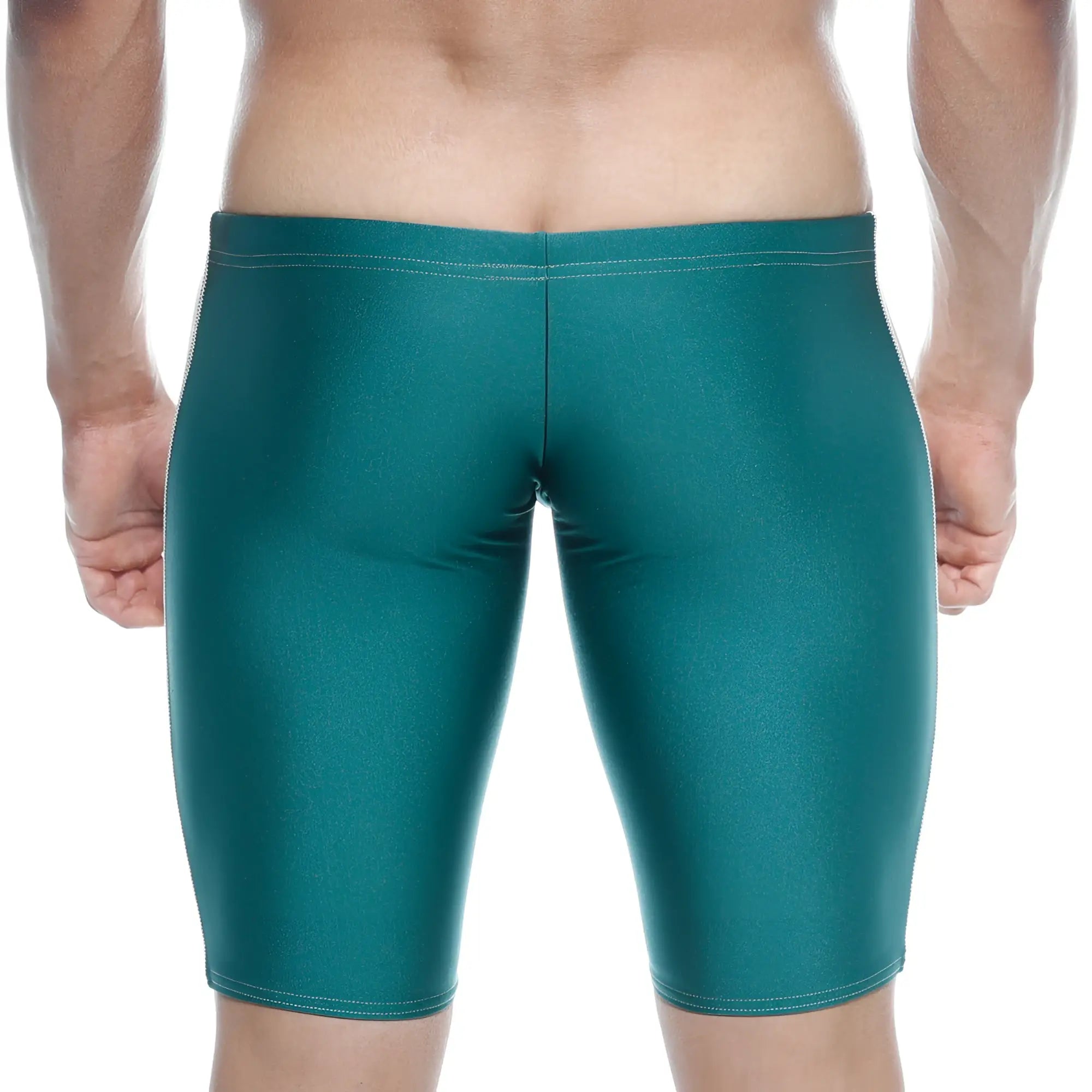 MetroMaleWear Jammer swim boxer green 4904-07 teal shiny form-fitting swim trunks with subtle textured finish