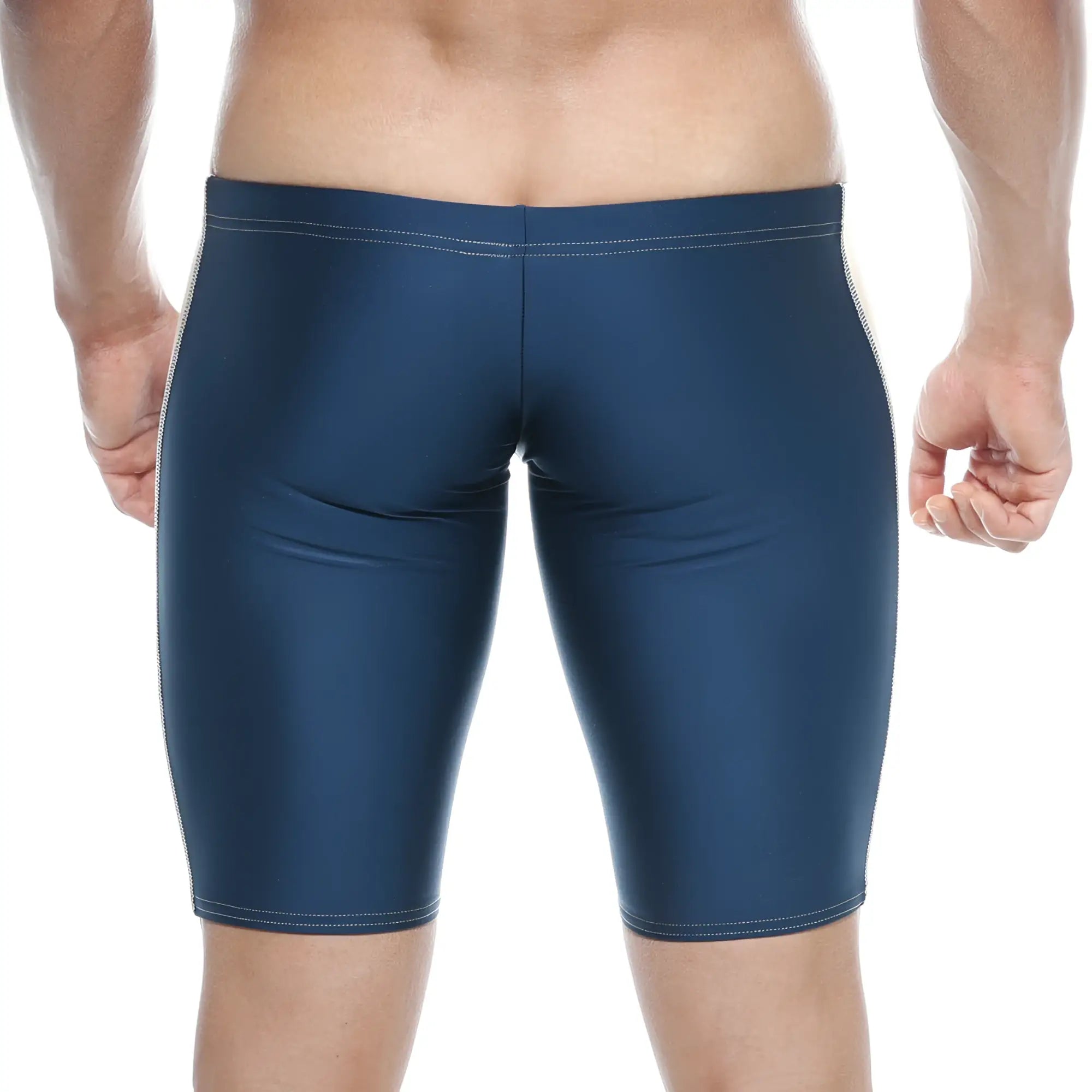 MetroMaleWear Jammer swim boxer navy 4904-28 dark blue form-fitting swim trunks with subtle white stitching