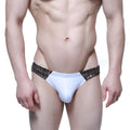 White and black lace-trimmed mens briefs with sleek form-fitting design metro male wear kona bikini 5103-c03