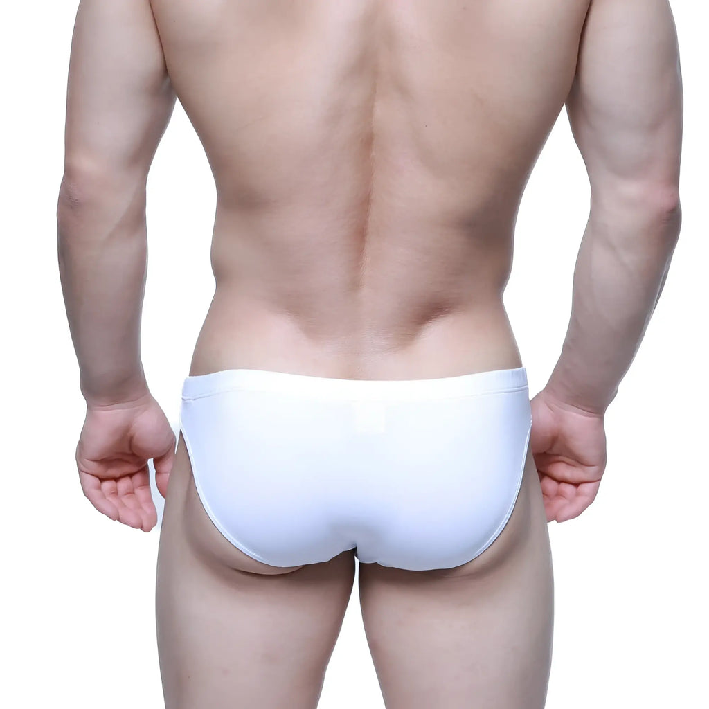 White metro malewear kona bikini briefs with a smooth form fitting design for comfortable daily wear
