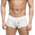 MetroMaleWear lace trunk white 2613-00 men’s briefs with intricate floral lace patterns and scalloped hem