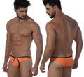 Metro malewear lasso bikini bright orange swim trunks with black trim ideal for beach and pool use