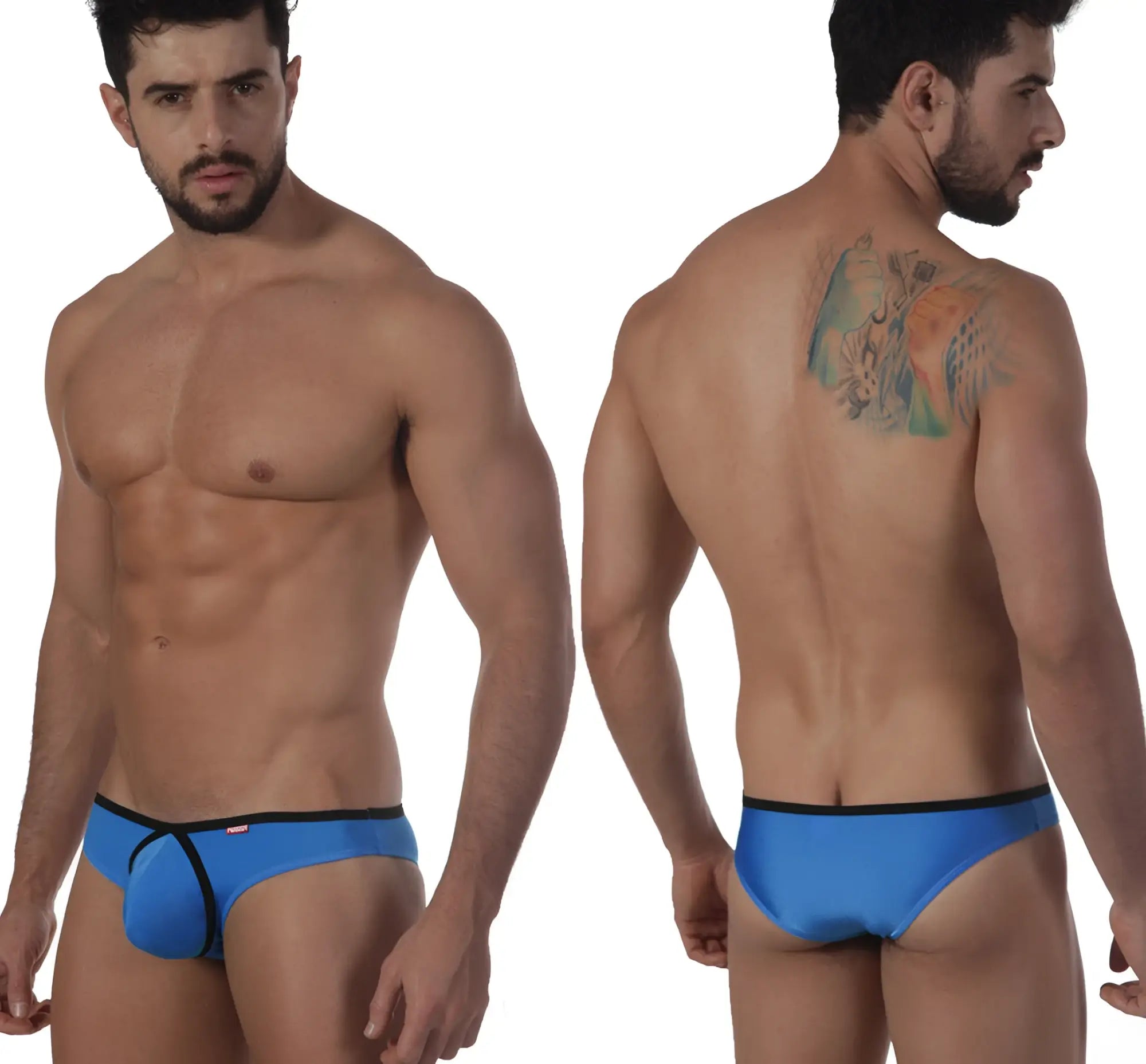 MetroMalewear lasso bikini royal blue athletic briefs with black trim designed for comfortable active wear