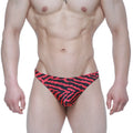MetroMalewear leopard thong red 2302-68 red and black zebra-striped men’s briefs with a bold pattern design