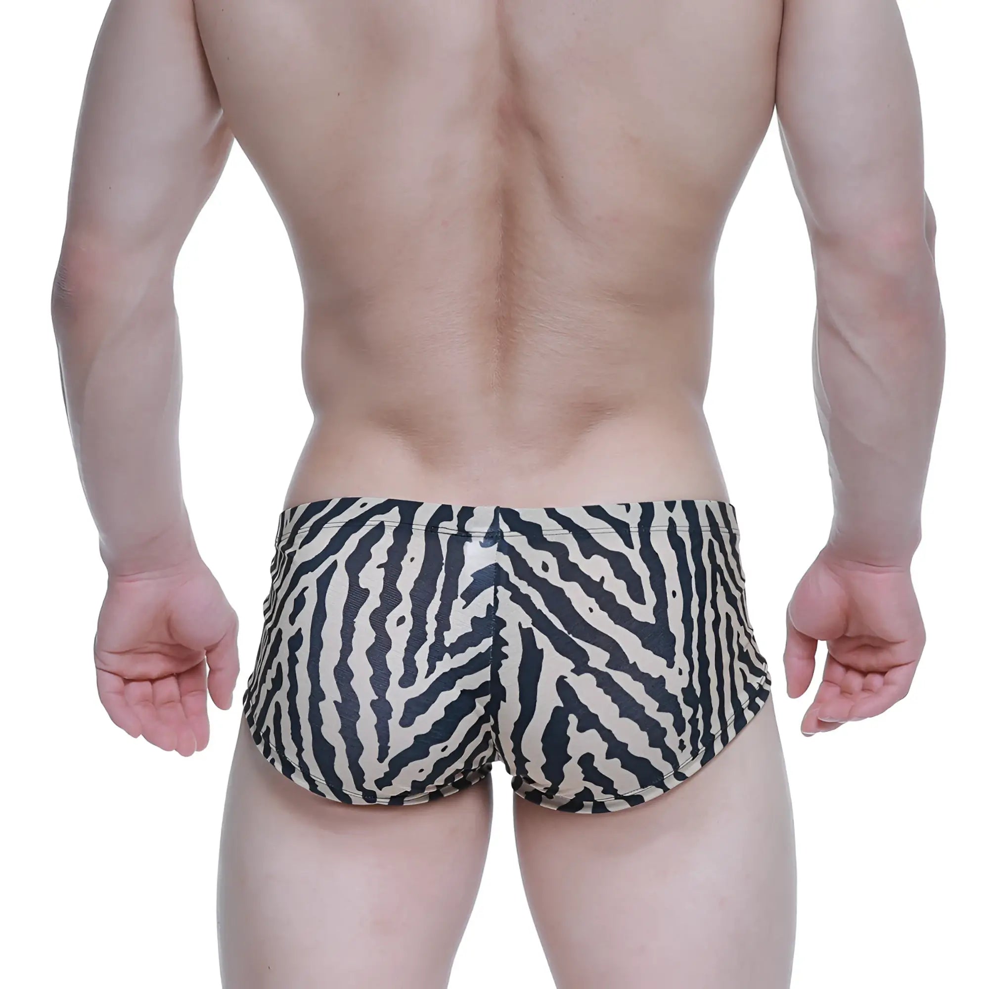 MetroMaleWear leopard trunk 2125-69 black and white zebra-striped men’s swim trunks for swimming and beachwear