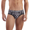 MetroMaleWear limited edition black and white leopard-print men’s briefs with black trim style 5203-66
