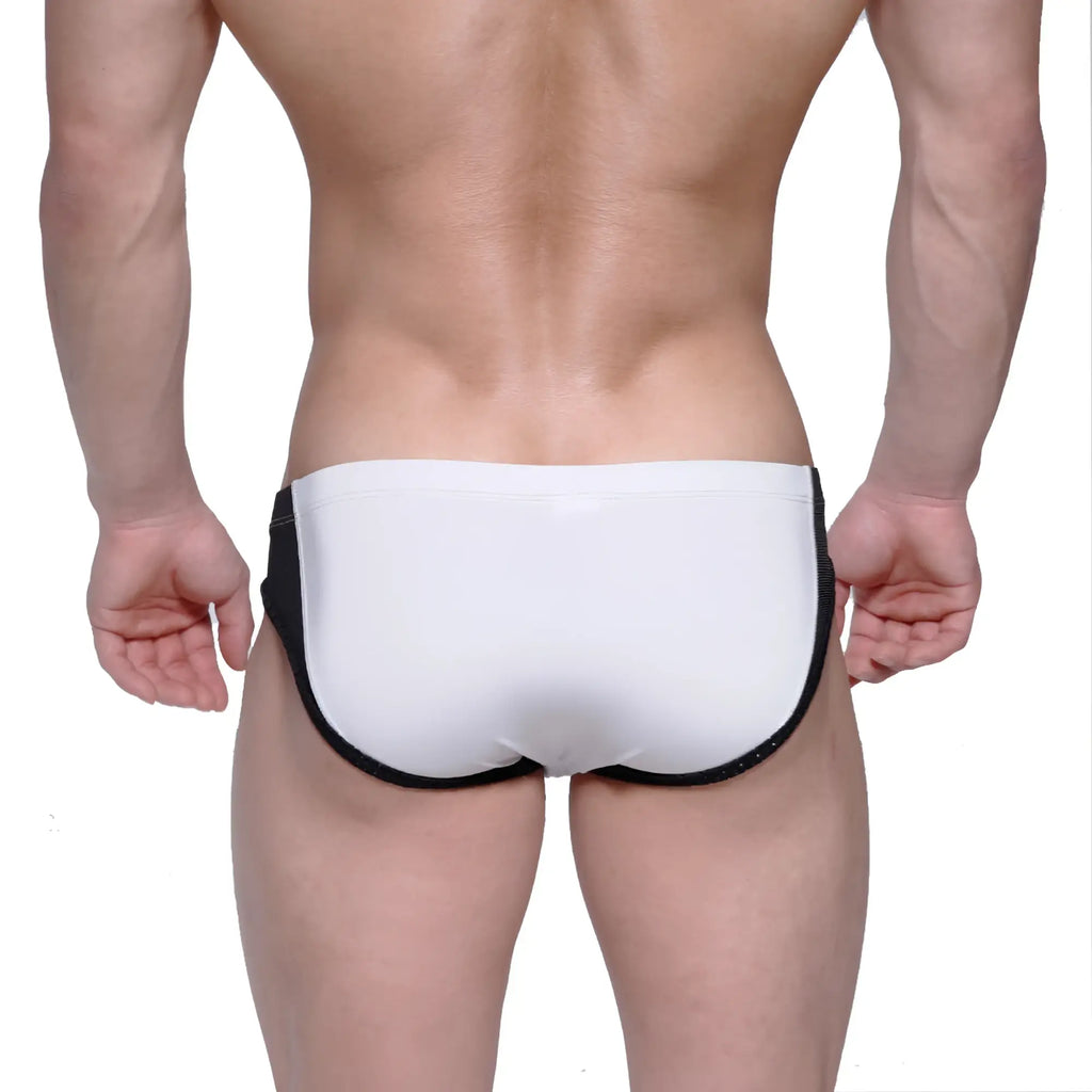 MetroMaleWear lobo hip brief gray 5303-10 white briefs with black trim made of soft cotton for everyday comfort