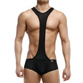 MetroMaleWear Acme singlet black 0010-20 wrestling singlet in black mesh and fabric with central y-back design