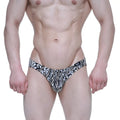 Black and white zebra-striped men’s briefs metroMalewear Amur bikini 5103-M62 with a snug form-fitting design