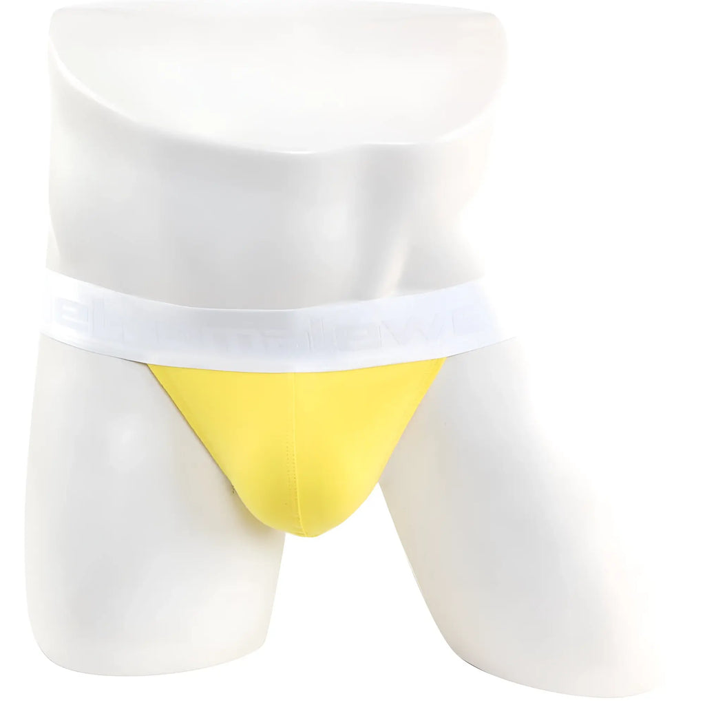 MetroMalewear asian bikini briefs 3pack bright yellow form-fitting with white elastic waistband for comfortable wear