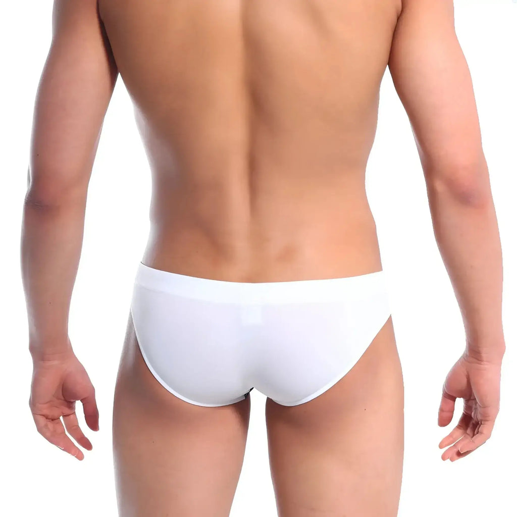 Metro male wear bella swim bikini white briefs with smooth form-fitting design perfect for swimwear use