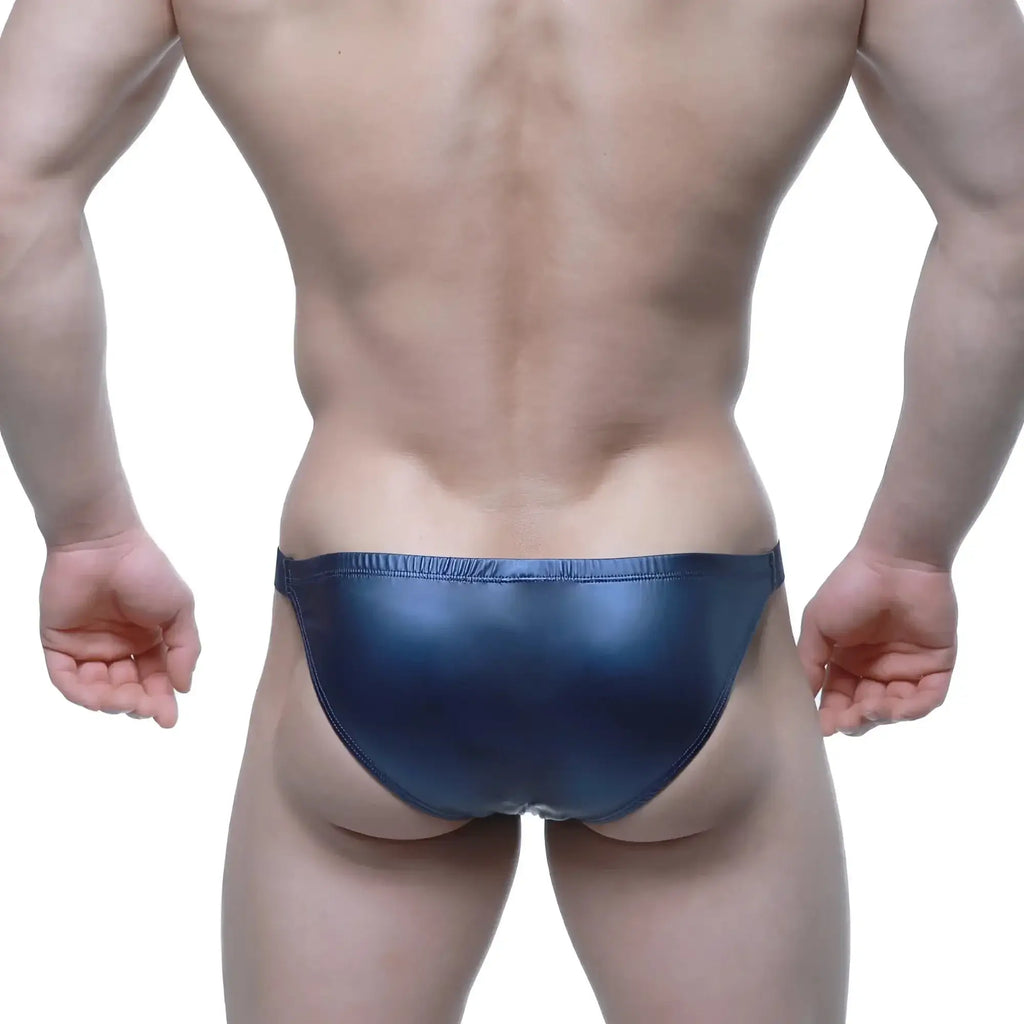 Shiny navy blue metallic briefs metroMalewear bling bikini dark blue 3604-76 for stylish men