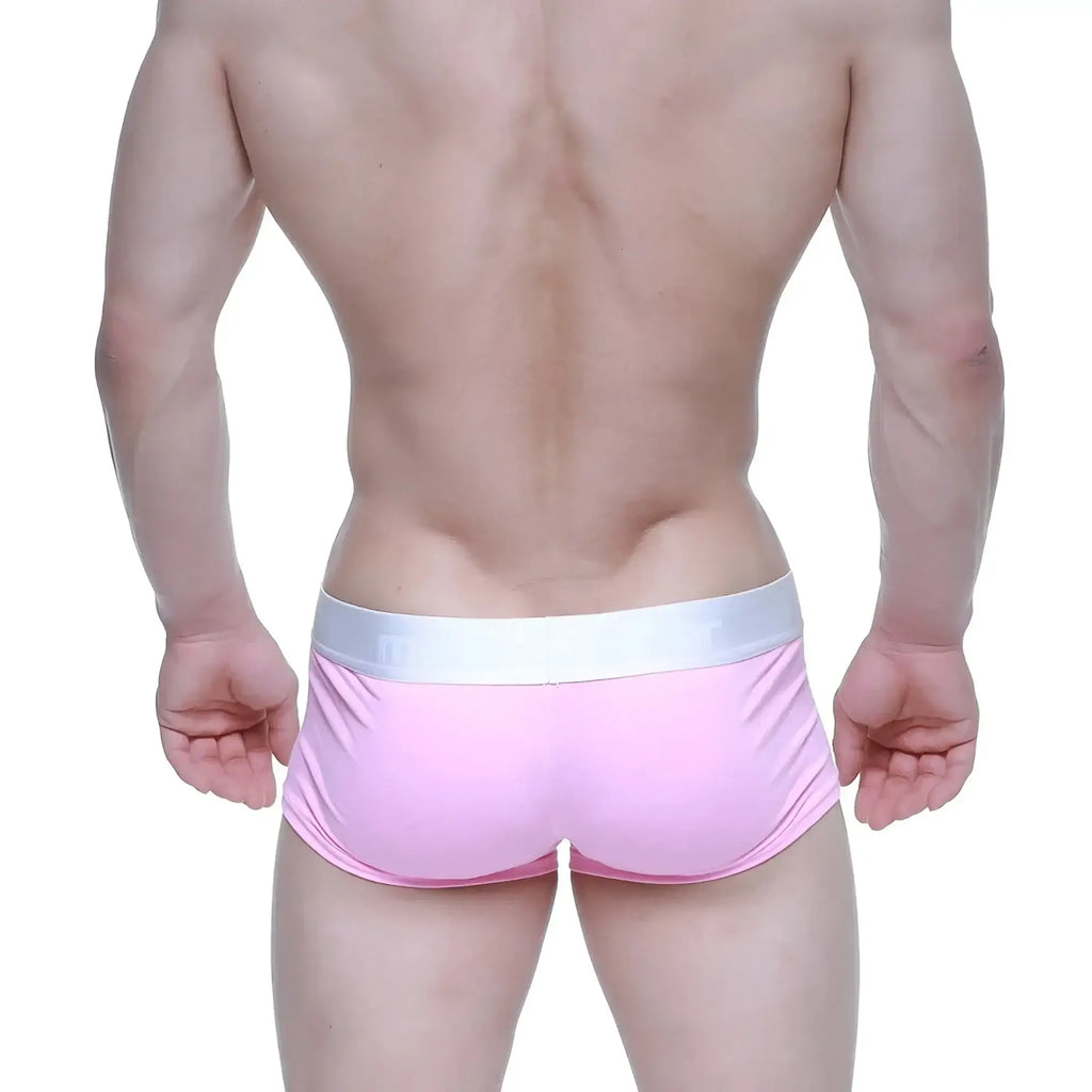 MetroMaleWear Candy Coated pink athletic briefs with white elastic waistband designed for comfort and support