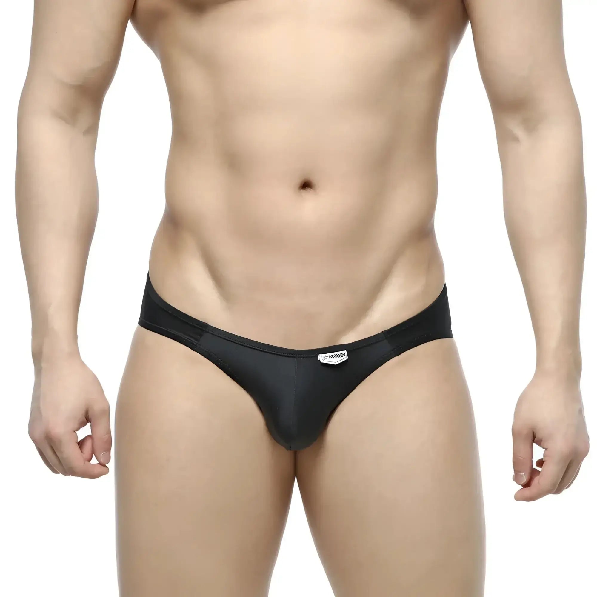 MetroMaleWear Cesar bikini black sleek form-fitting briefs with subtle mesh side panel for comfortable wear