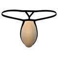 Black and beige metroMalewear cock bra thong with smooth form-fitting design in contrast nude colors