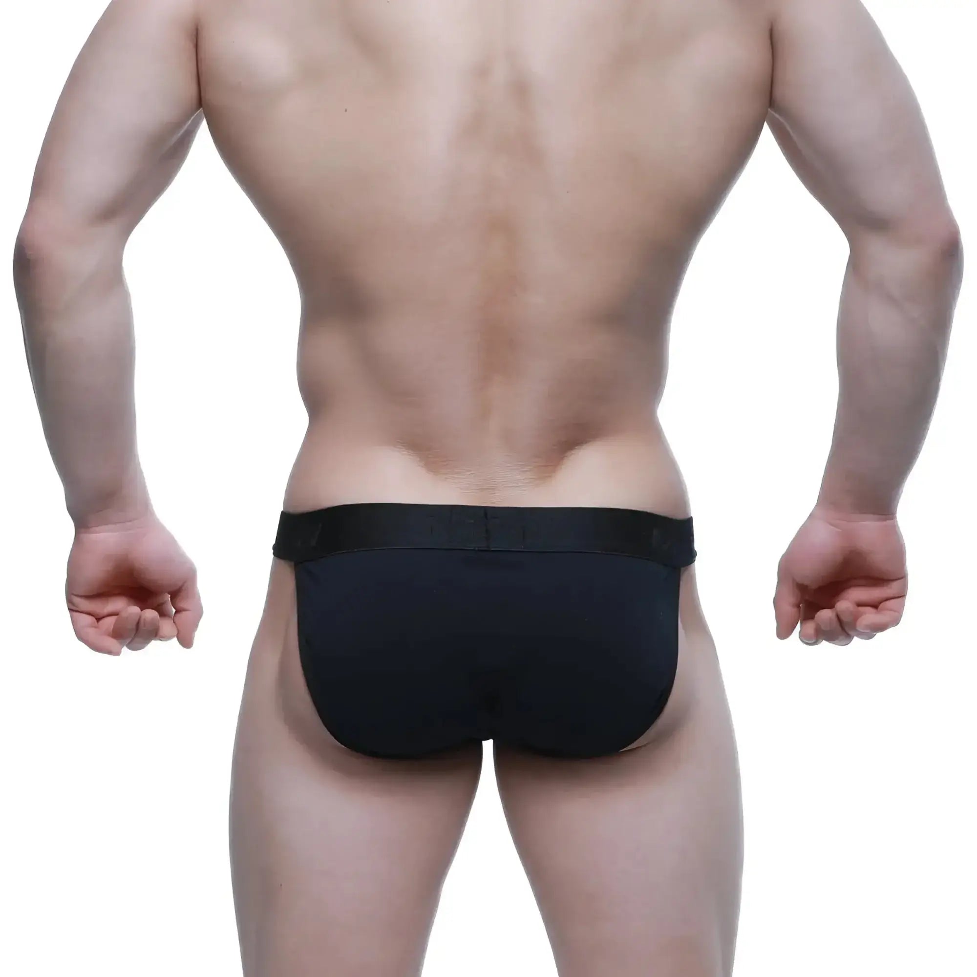 MetroMaleWear contrast bikini black briefs with smooth form fitting design and elastic waistband for comfortable wear