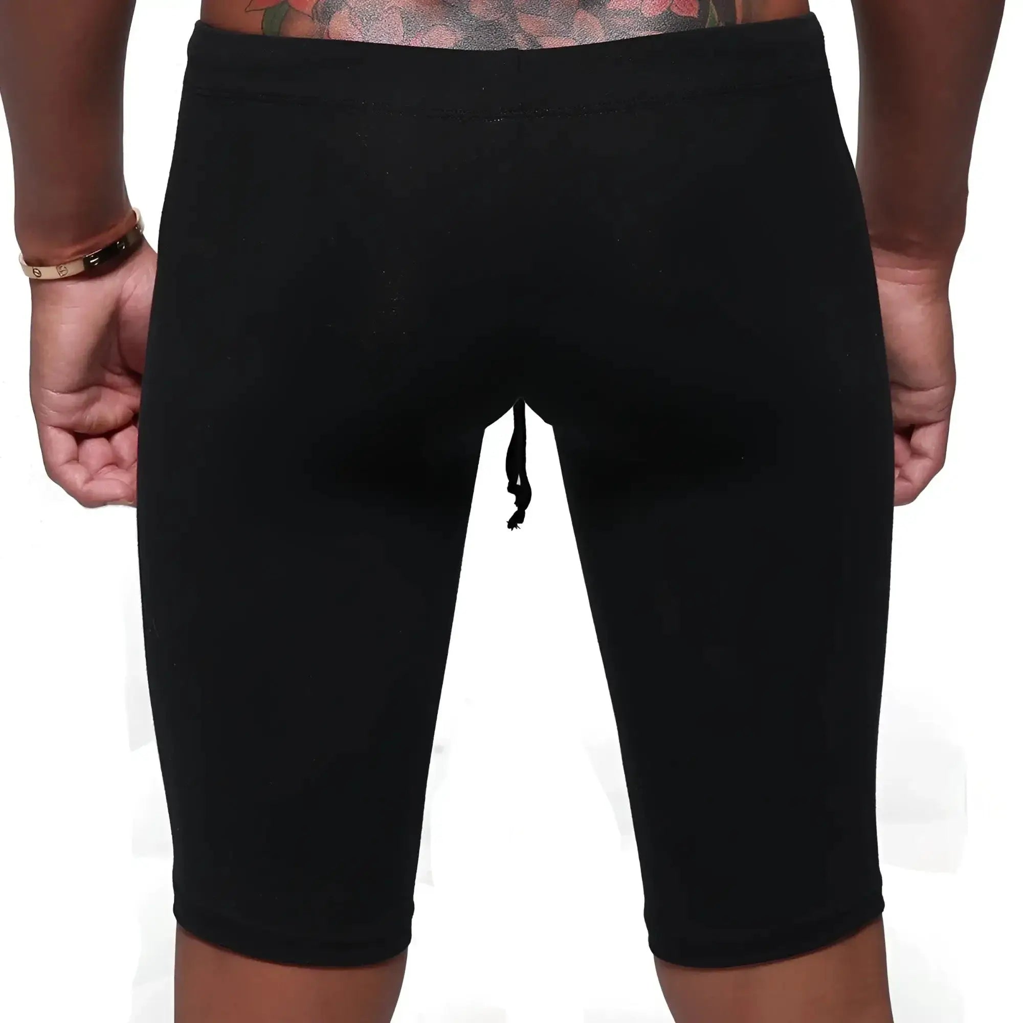 MetroMaleWear cotton biker black athletic shorts with drawstring waistband for comfortable active wear