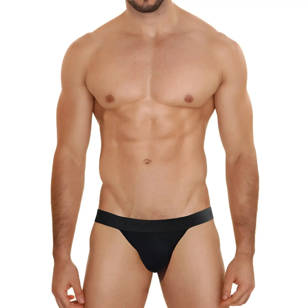 Black cotton briefs with smooth form-fitting design and solid elastic waistband from MetroMaleWear 3 pack